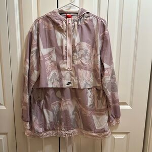 Nike Pink and White Windbreaker Jacket